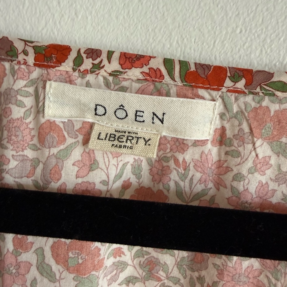 Doen Abrielle Dress in Liberty Fabric Coral Poppy Bell Floral - Picture 6 of 6